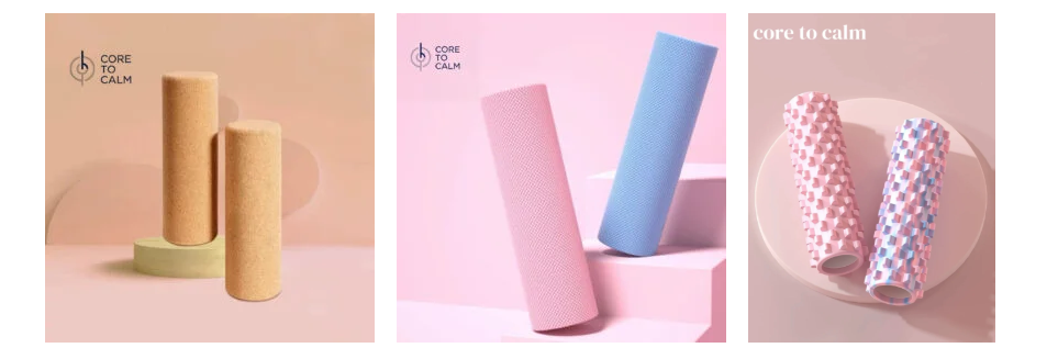 Solid cork, solid EVA, and EVA foam roller with PVC core comparison